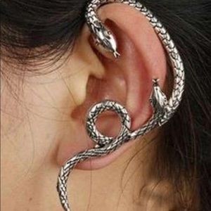 Silver Serpent Snake Cuff Earring